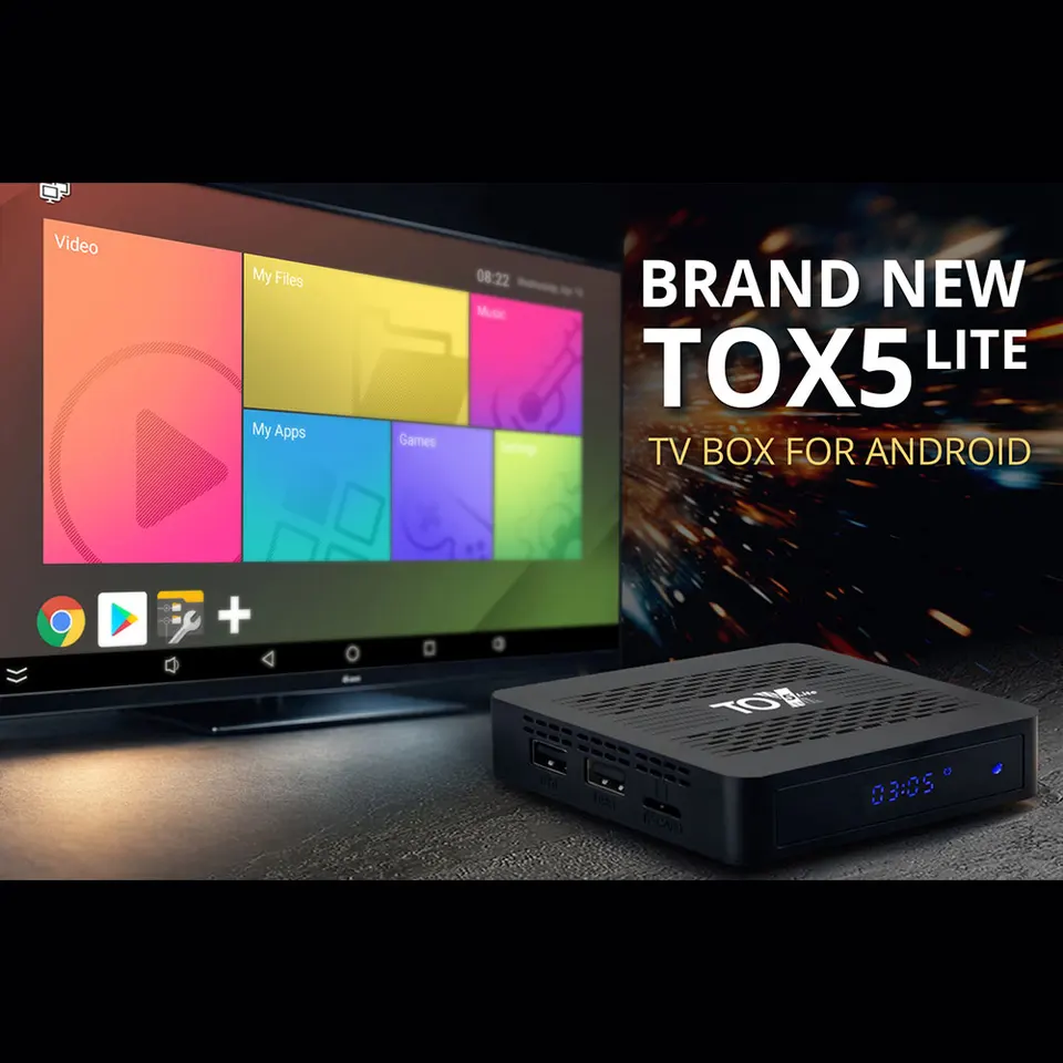 TOX5 Lite Android 14 Smart TV Box S905X5M Dual Wifi 1000M LAN BT4