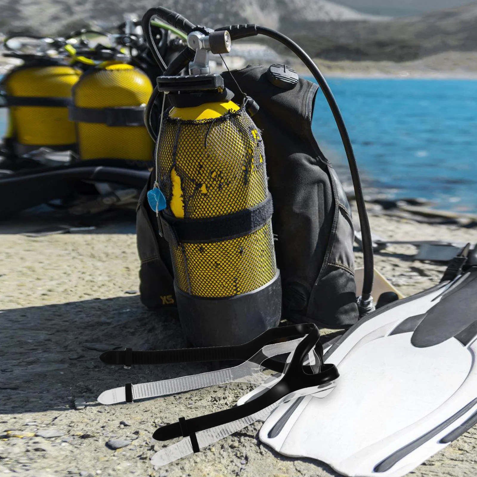 

2pcs Silicone Mask Strap Replacement Universal Snorkel Adjustable Comfortable For Scuba Diving Gear Swimming Goggles Strap Face