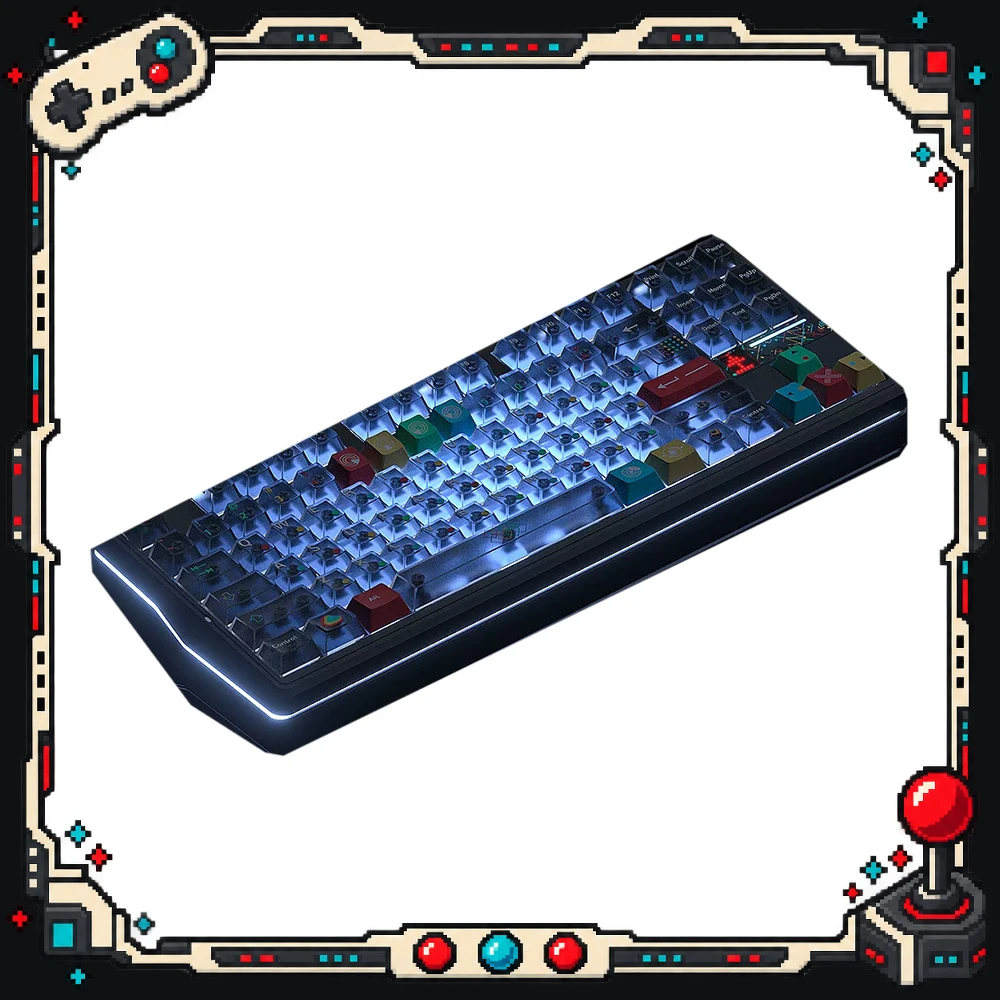 AULA F87 Pro V2 Wireless Mechanical Keyboard Master Edition White Contour Reaper Switch Tri Mode RGB Hot Swap TFT Display Knob