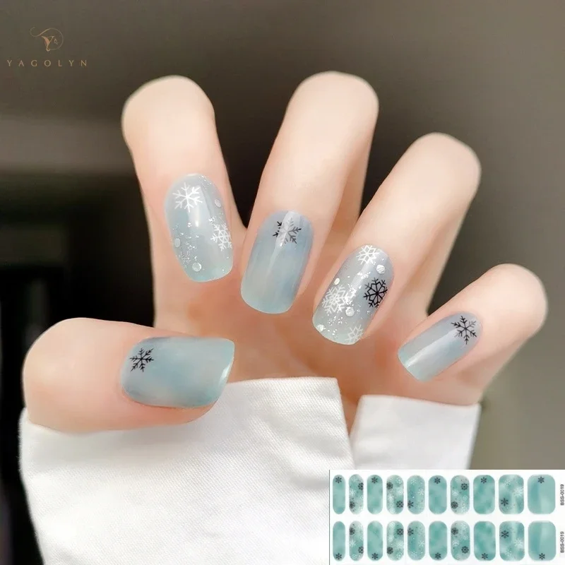 20 Tipps Französisch Nagel Charm Stick halb gehärtet Gel Aufkleber Design Full Stick langlebige Nail Art Aufkleber Nagel Öl Film Aufkleber