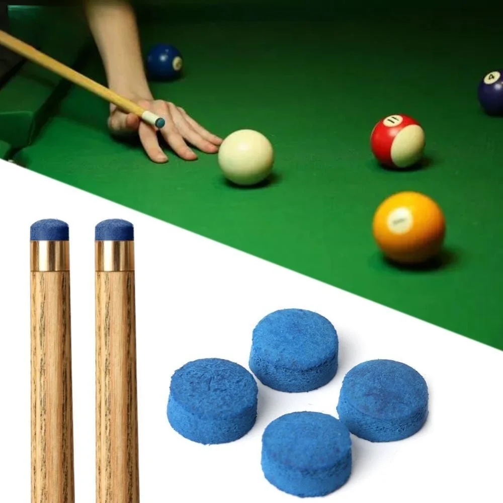 20PCS 10/12/13MM Pool Cue Leather Tips Thin Monolayer Blue Leather Head With Moisture-Proof Powder Billiards Accessories