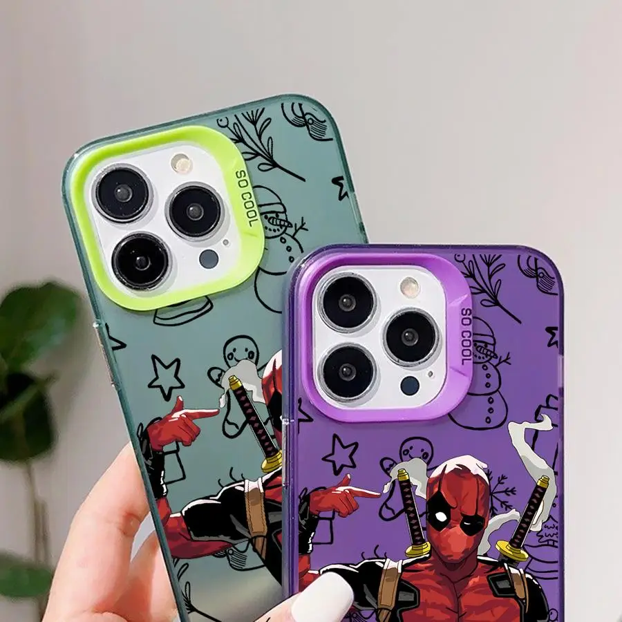Custodia per iPhone 11 12 13 Pro Max 17 Air 16e 14 15 16 Plus Cover morbida Marvel Christmas Deadpool