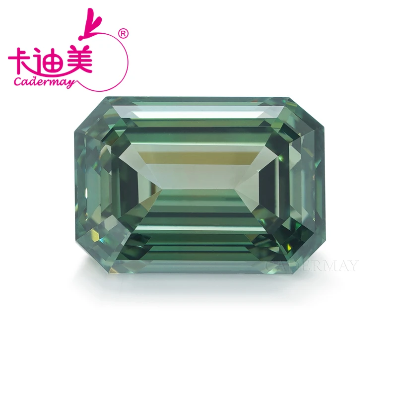 CADERMAY Emerald Shape EX Vivid Green Color VVS1 Clarity HPHT Lab Grown Diamond 1CT Loose Stone Certificate For Jewelry Making