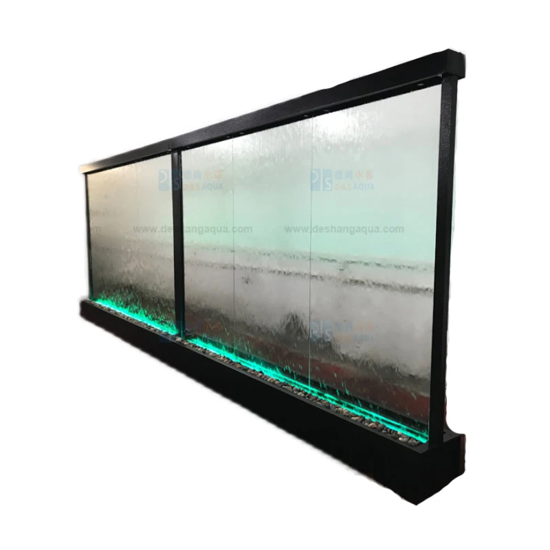 Customize indoor and outdoor glass water curtain water wall/image water screen screen/stainless steel screen water feature wall