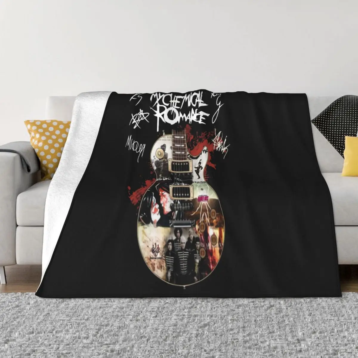 My Chemical Romance Band Black Vintage Interested Child Crewneck New Brand New Print Gift Womens Promotion Throw Blanket