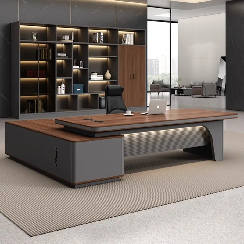 

Boss light luxury senior sense President's office large desk furniture simple modern manager desk and chair combination