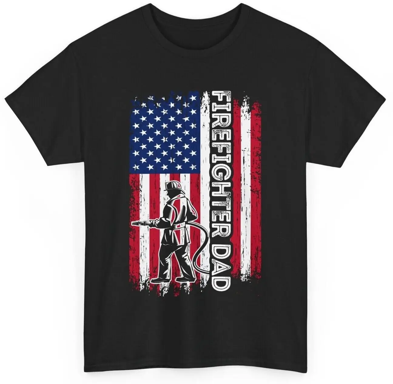 Firefighter Dad American Flag Shirt, Father's Day Dad Men Shirt