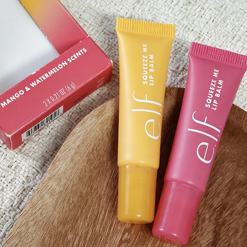 Elf Fruit Flavor Lip Gloss 2Pcs Duo Set Mango-Watermelon Bubblegum-Cherry Mint-Chocolate Lip Balm Lasting Moisturizer Cosmetics