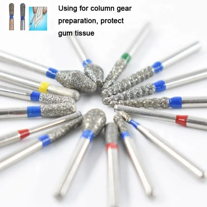 

Dental Bur 50pcs Diamond-Coated Grinding Needles High-Speed Handpiece for Tooth Polishing Wear-Resistant EX TF TC ER TR Series