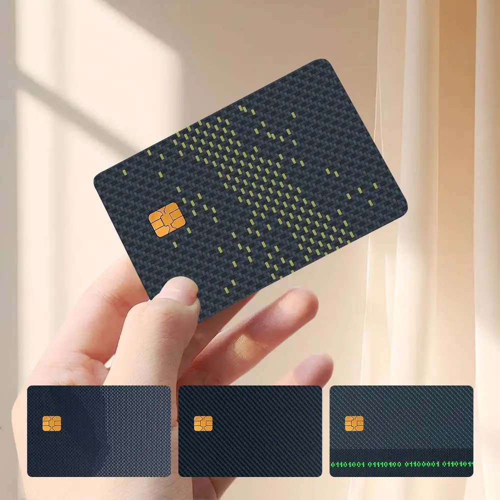 C-Carbon Fiber Textur Card Stickers Credit Card Protector Stickers Resist Scratches And Abrasions