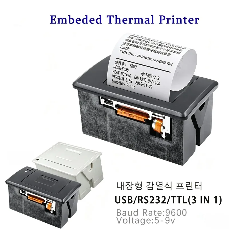 USB RS232 TTL Thermal Embedded POS Receipt Printer 58mm ATM Thermal Ticket Micro Panel Arduino Linux Engineer Encoding