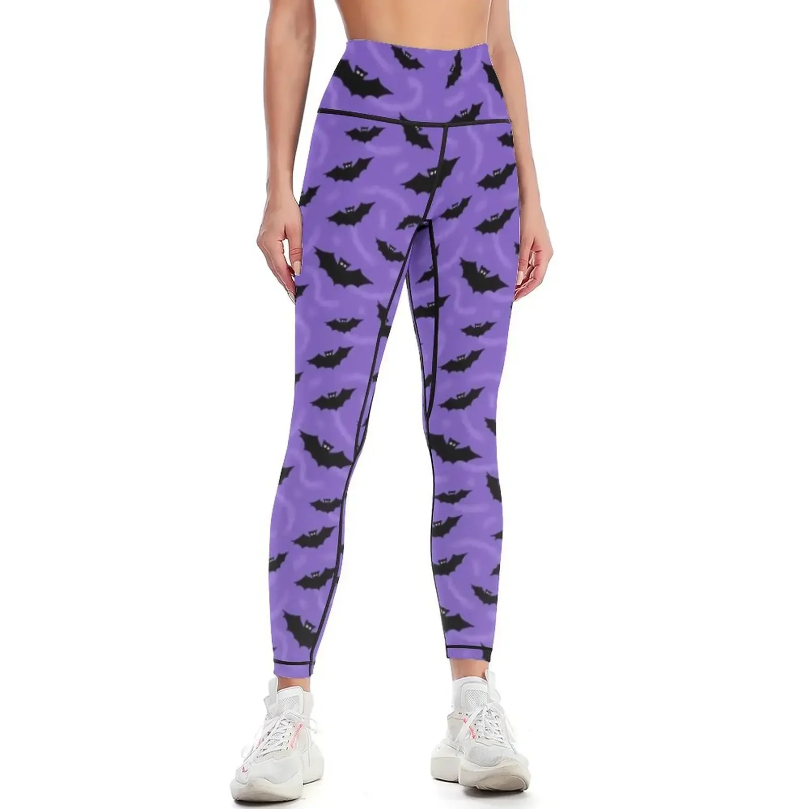 

Purple Halloween Bat Night Leggings sport pants sport legging Leginsy push up joggers for Womens Leggings