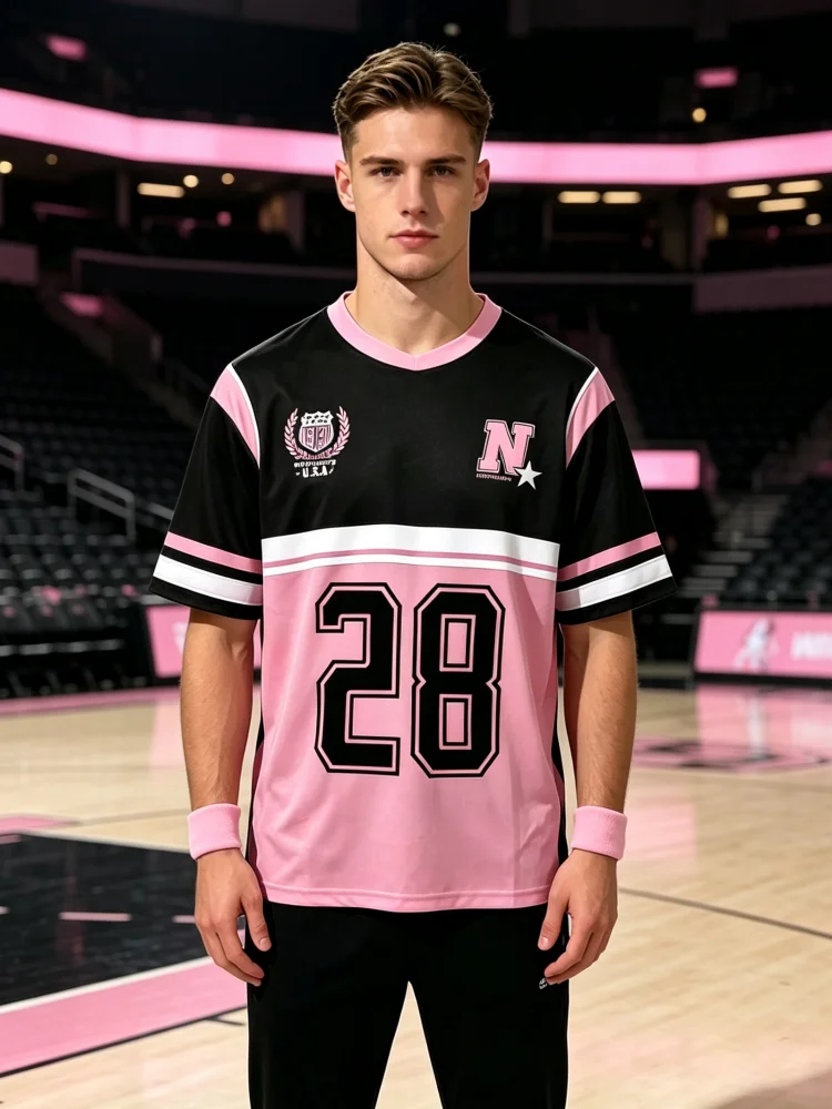 2026 Summer New Men and Women Number 28 Personality American Jersey Sports Casual Print Short Sleeve T Shirt Family Kids Tees