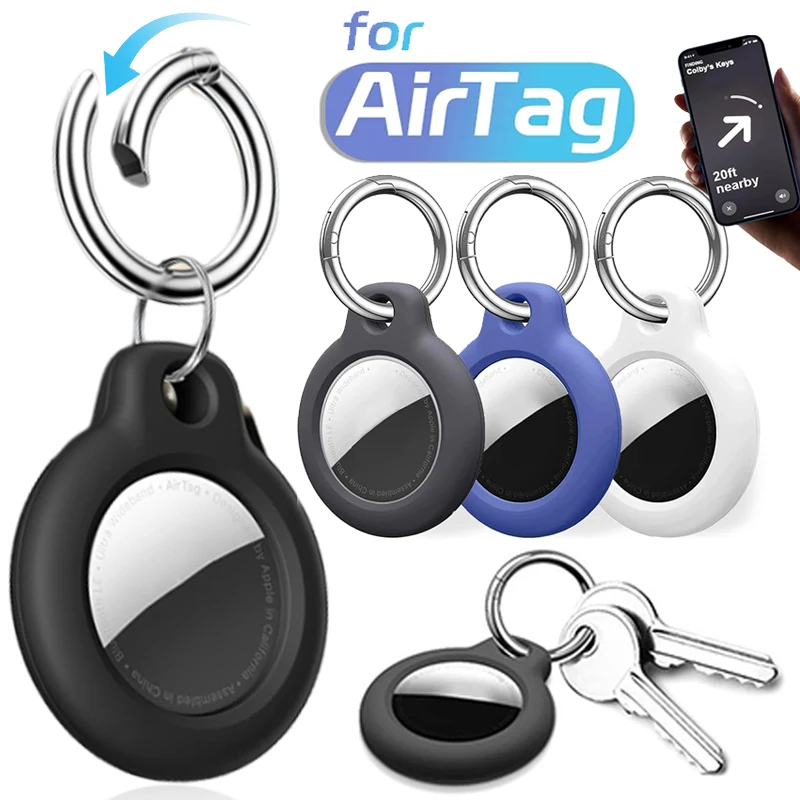 For Apple Airtags PC Hard Case Keychain Protective Cover for Airtag Locator Device Anti-lost for Airtag Air Tag Case Accessories