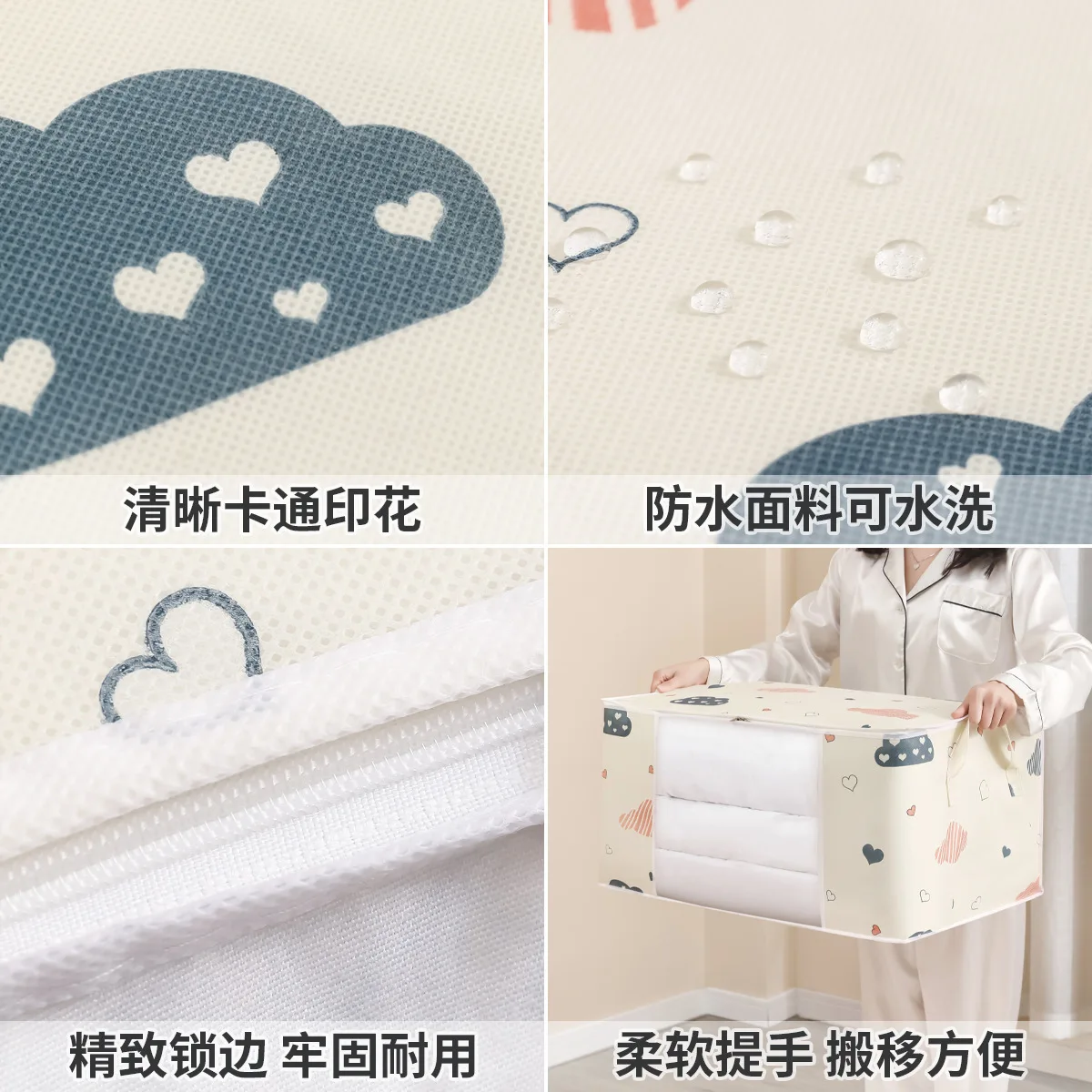 2PCS/1PCS Big Capacity Quilt Clothes Storage Bag Dustproof Closet Storage Moisture Proof Duvet Blanket Sorting Bags Organizer