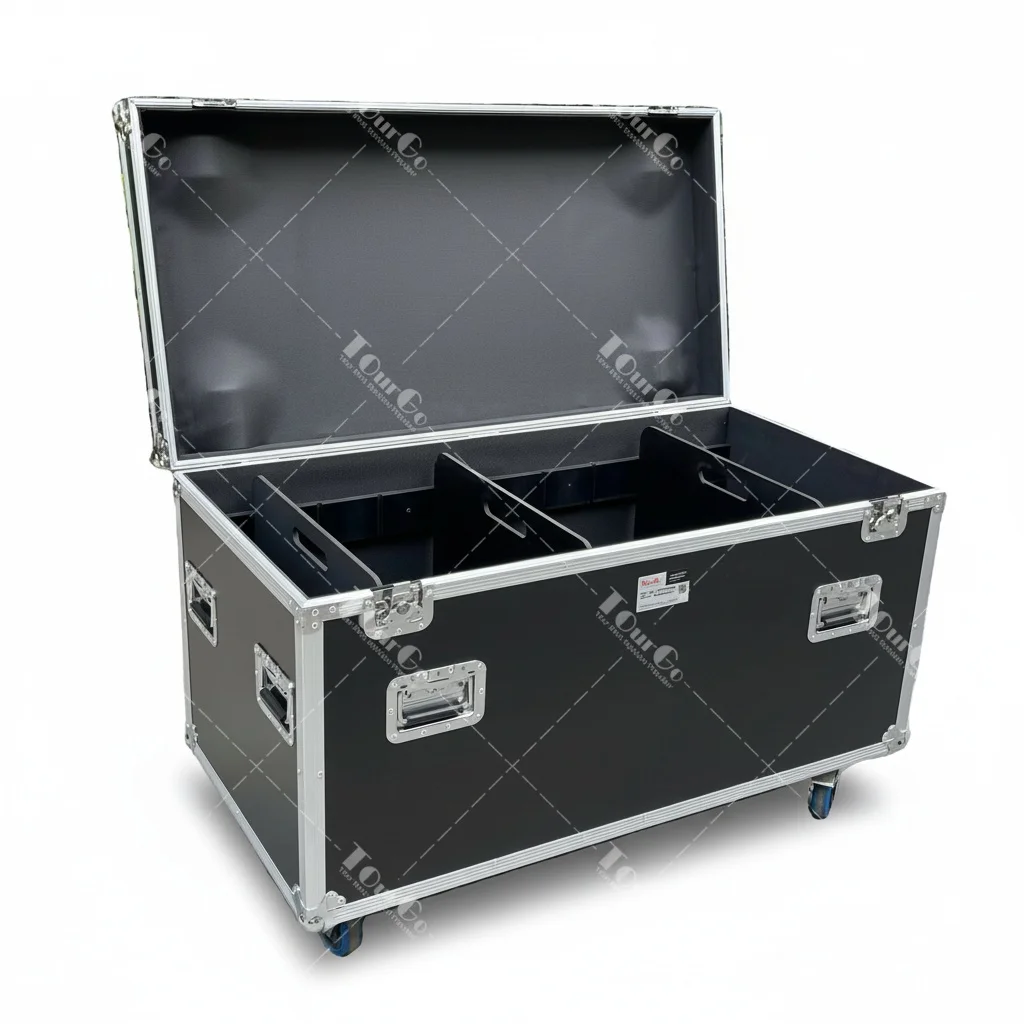 

Heavy Duty Flight Case, 12mm Plywood ATA Road Case with Removable Dividers, fit for Mixers, Cable Trunk Equipment Transport Case