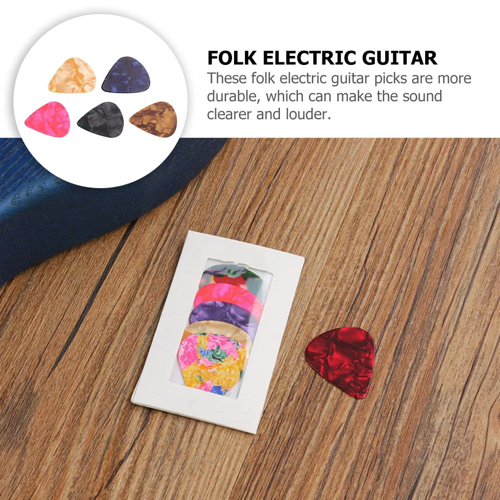 

5Pcs Professional Guitar Picks Durable Folk Electric Lightweight Fingertip Protection Portable Compact Guitar Accessories Set