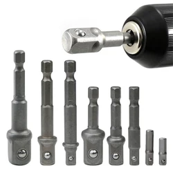 Bohrer Buchse Adapter Kit Schlagbohrmaschine Verlängerung Bit Buchse Adapter Kit 1/4'' 3/8'' 1/2'' Quadratischen Kopf 1/4'' Sechskantschaft Bohrer Werkzeuge