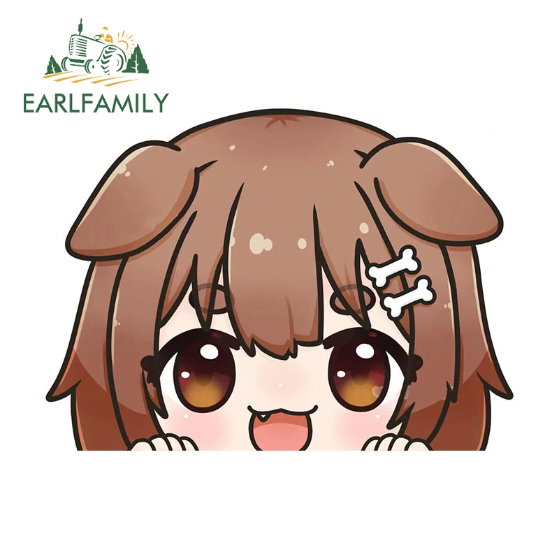 EARLFAMILY-Adesivos de carro para Anime, Genshin Impact, Hololive, Peeker, Chibi, Vinil, Envoltório Carro, Caravana, Decalque Criativo, 13cm