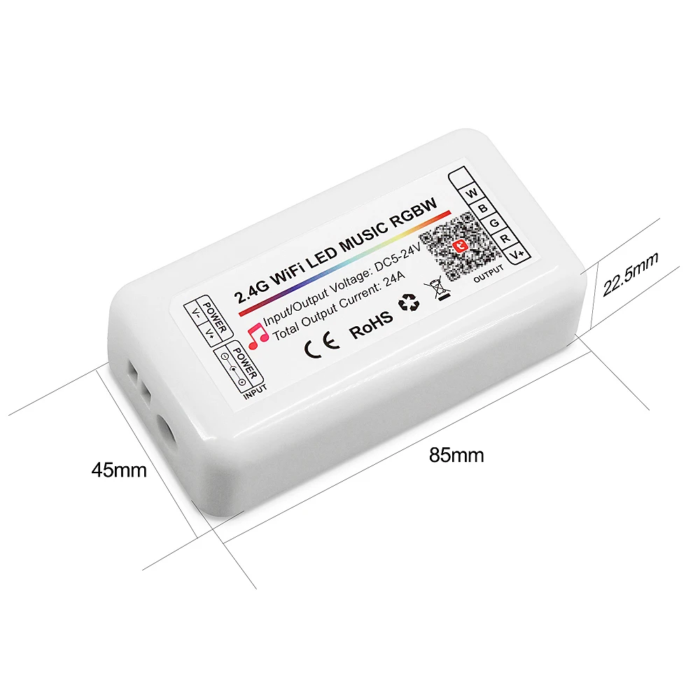 وحدة تحكم LED لاسلكية DC5-24V Tuya Wifi تدعم تطبيق iOs Android Alexa Google التحكم الصوتي لشريط DIM CCT RGB RGBW RGBCCT