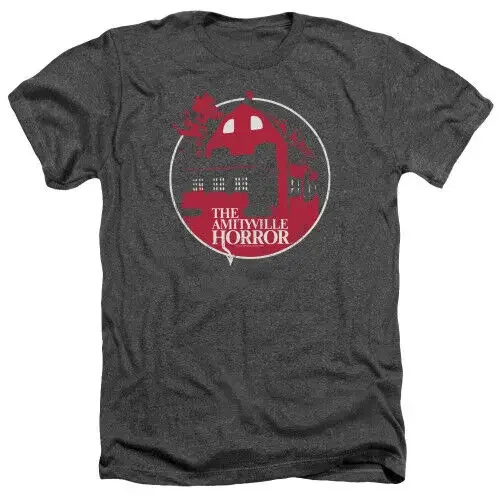 Amityville Horror Red House Adult Heather T-Shirtcharcoal