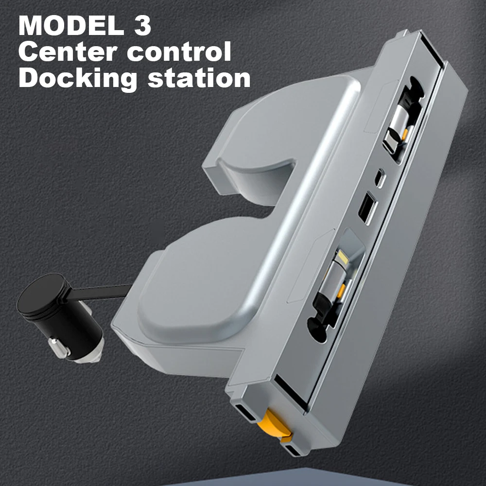 For Tesla Model 3 Highland Intelligent Docking Station Type-C PD 27W Fast Charger USB Extender Docking Station Powered Splitter