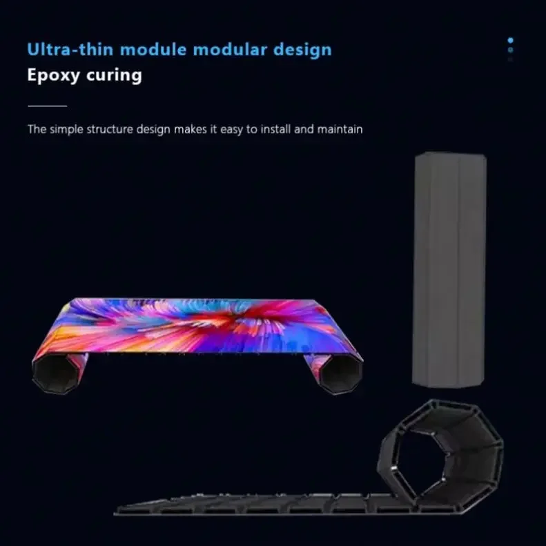 Creative Flexible Foldable Rolling Shutter LED Screen GOB P3.91 Portable LED Poster Floor LED Screen