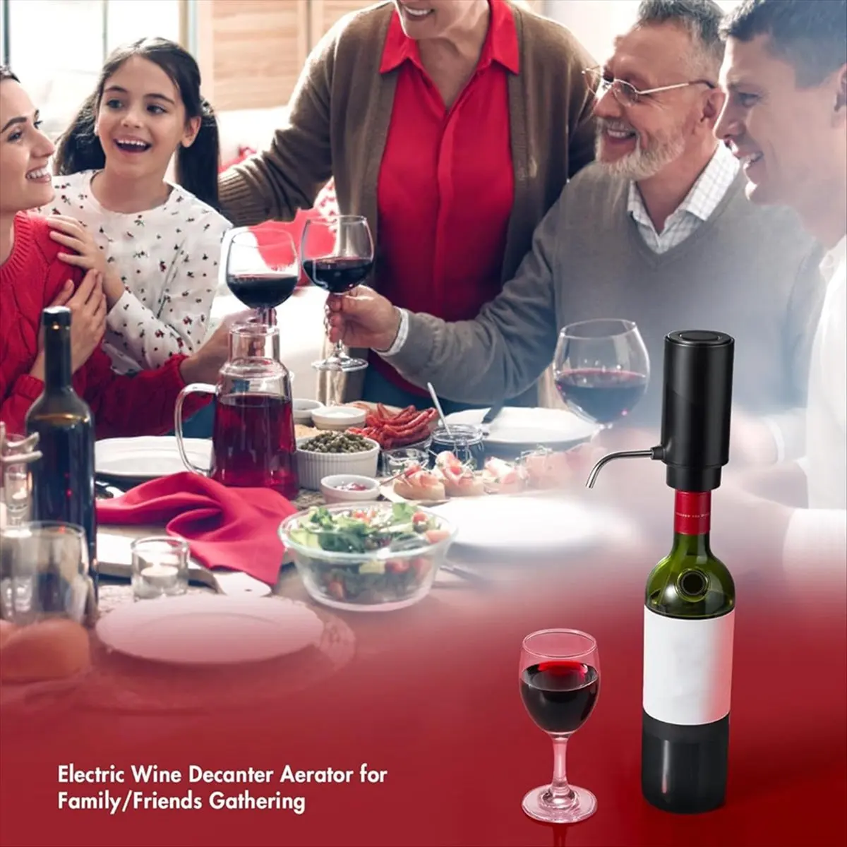 【ABFS】Electric Wine Decanter Aerator Dispenser: Automatic Whisky Bottle Dispenser - One Button Smart Drink Decanter