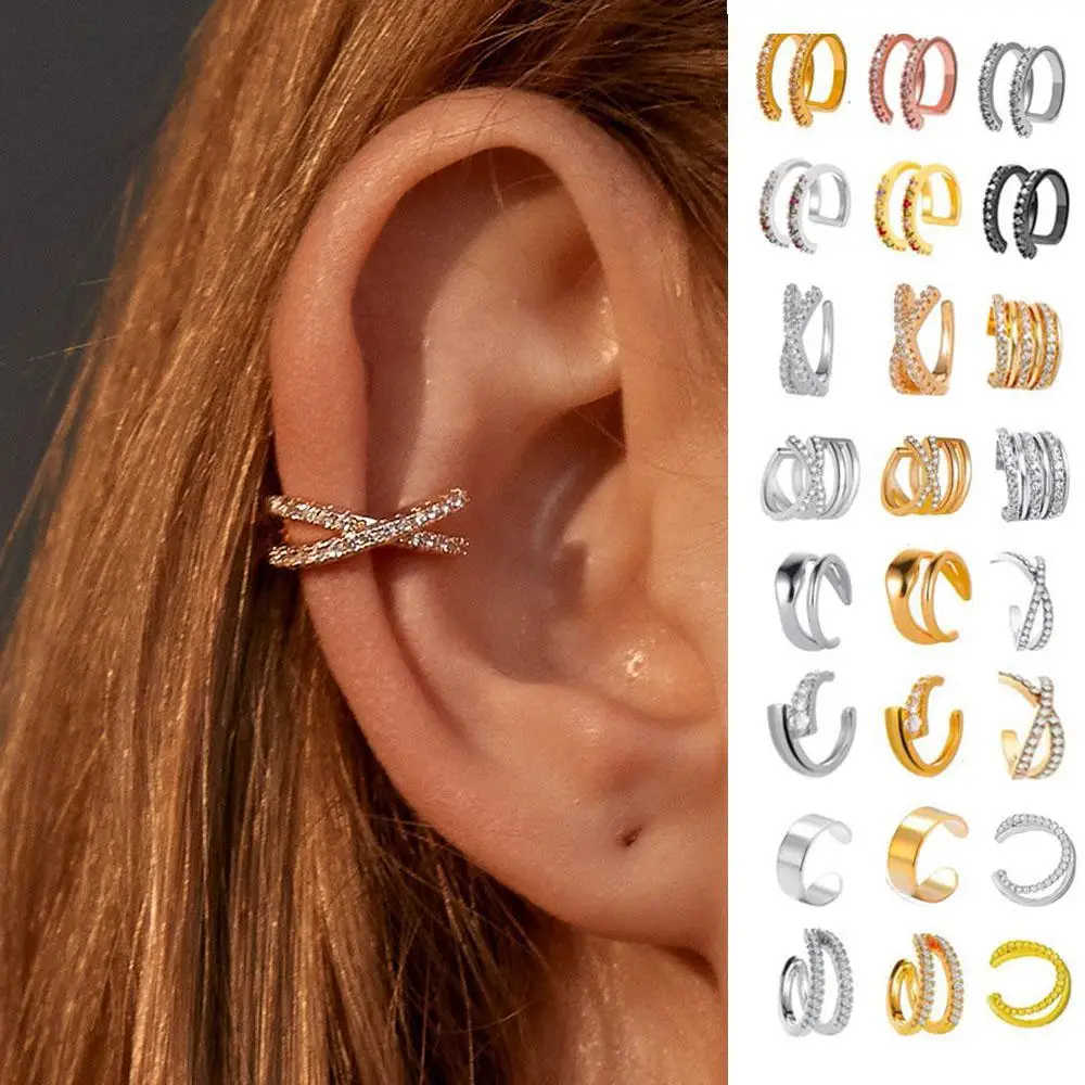 Punk Ohr Clip Ohrringe Für Frauen Schmuck Ohr Manschetten Ohne Loch Gefälschte Piercing Ohrring Earcuff C-form Clip Auf ohrringe Brincos