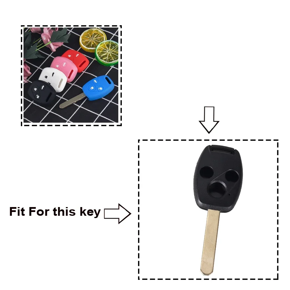 

Remote Silicone Car Key Case Cover For Honda Civic 2006-2011 2017 Accord CRV 2003 2007 Jazz HRV2028
