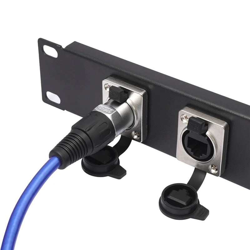 【Hot-Sell】RJ45 Ethernet Connector With Rubber Cover D Type Panel Mount Socket Waterproof Network Connector RJ45