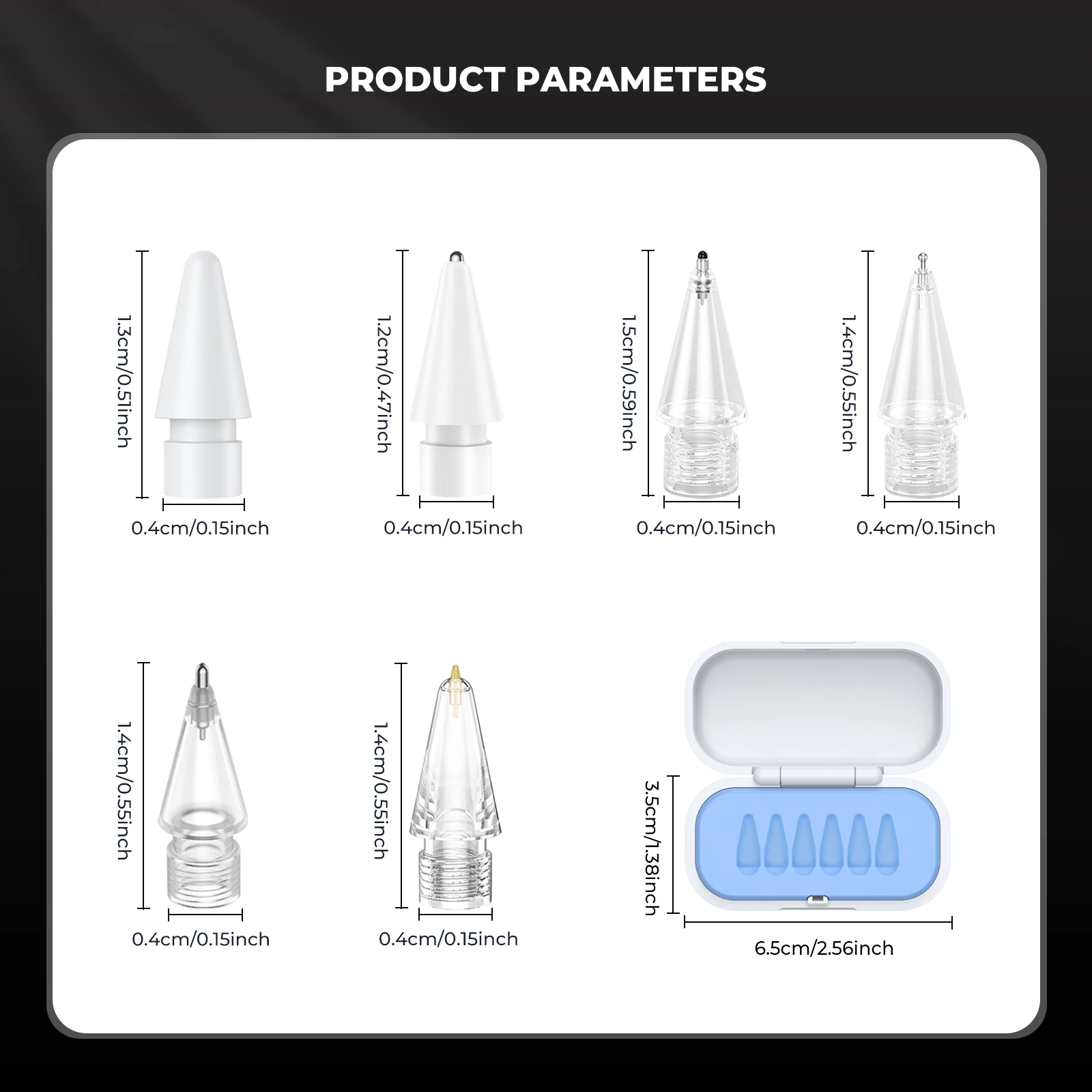 Upgraded Apple Pencil Tips With Storage Case， Apple Pencil Accessories for Apple Pencil Pro/2nd Gen/1st Gen/USB-C