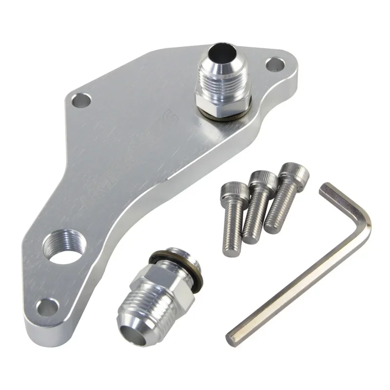 

AN10 Upgrade Oil Cooler Thermostat Adapter Delete Plate Silver/Black For BMW N54/N55 E82 E88 Aluminum