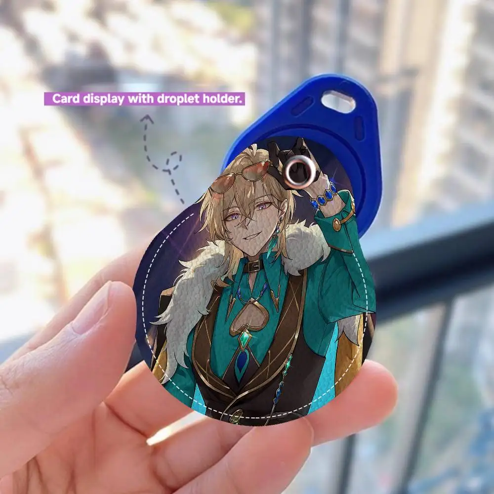 Honkai Star Rail Aventurine Water Drop Access Card Case Anti-verloren Vingerafdrukbestendige kaarthouder Sleutelhanger Anti-valaccessoires