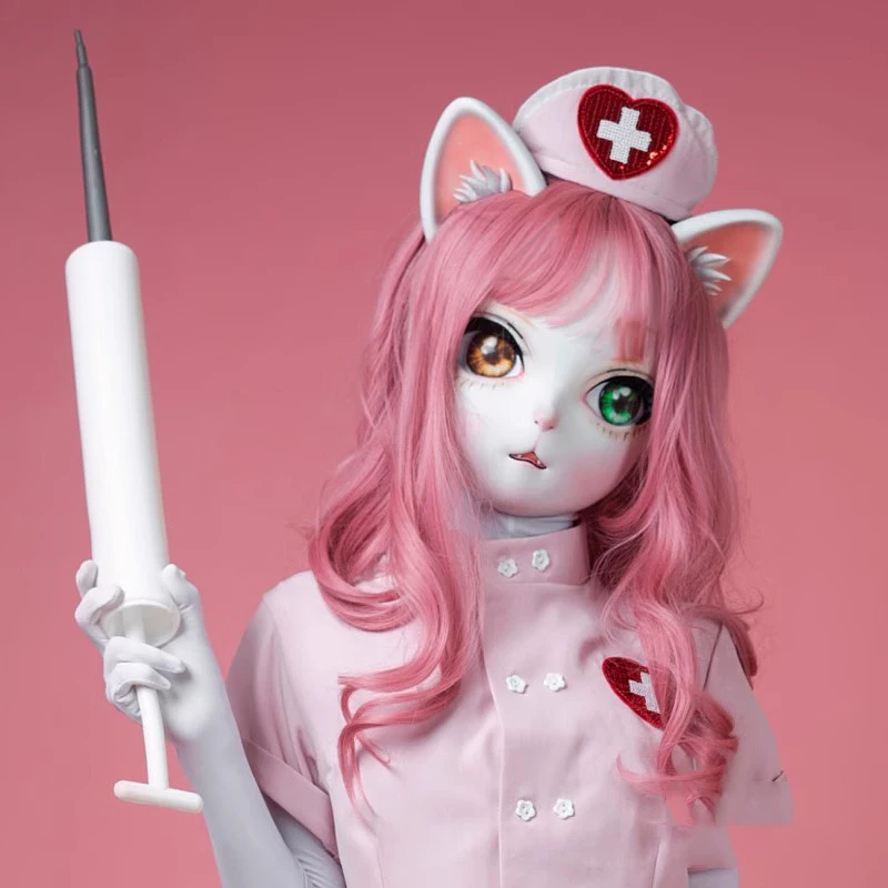 Máscara de gato bonita personalizable, media cabeza de resina/cabeza completa o máscara Kigurumi BJD, Cosplay de Anime, máscara de animal bonita Kig