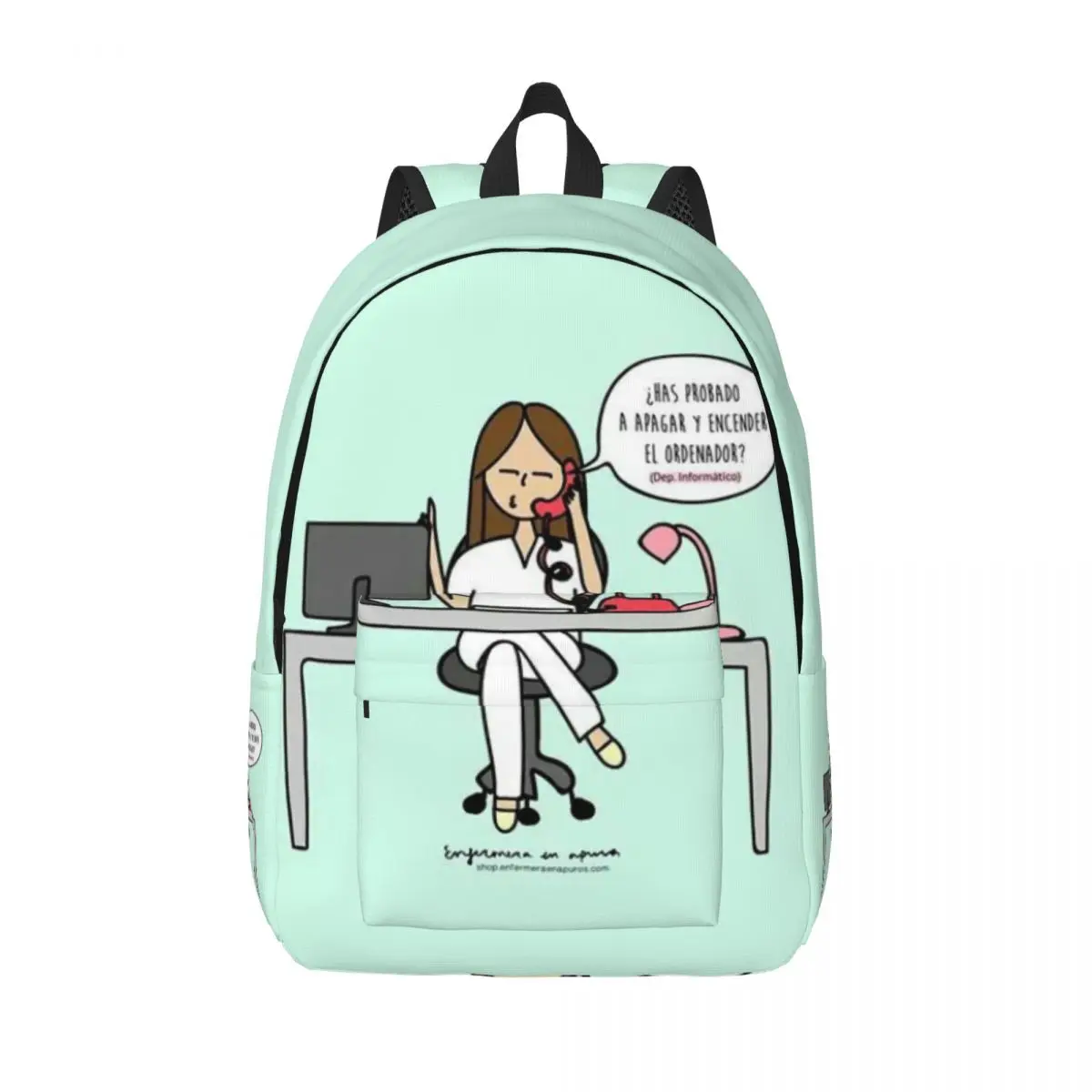 

Doctor Nurse Enfermera En Apuros Bag High Capacity Waterproof College Backpack Trendy Laptop Travel Book Bag 15.7in 17.7in