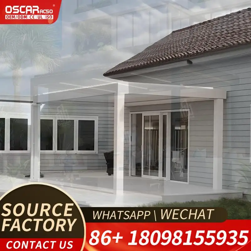 Motorized Aluminum Patio Pergola Adjustable Glass Sunroom Winter Garden Backyard Deck Spa Modern Villa Europe Outdoor Enclosure