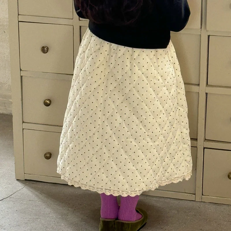 الفتيات الصغيرات ماكسي تنورة طويلة فتاة الشتاء الخريف تنورة مرونة عالية الخصر ألف خط سوينغ تنورة للأطفال حجم 2 3 4 5 6 7 8 9 10 سنوات #3