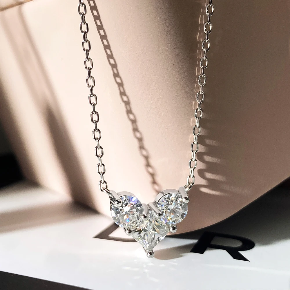 1‑1.8CT D‑VVS1 Moissanite Dainty Pendant Necklace for Women,Certificates Included,925 Sterling Silver Chain,Lab‑Created Diamond‑Style Fine Necklace,Party Occasion,Anniversary Holiday Gift Accessories