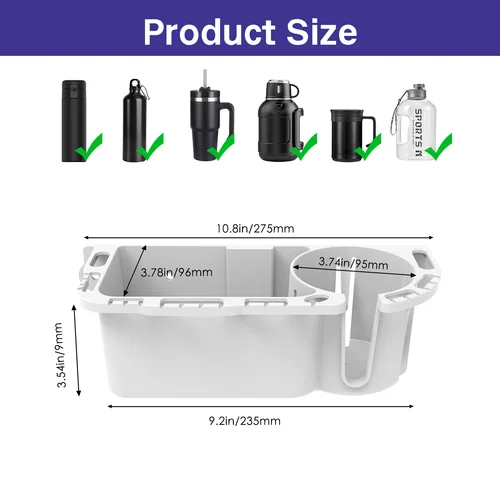 Imagen 2 del producto Organizador de carrito para barco, caja de almacenamiento marina, organizador de almacenamiento multifuncional para barco, instalación de 2 vías para Kayak marino
