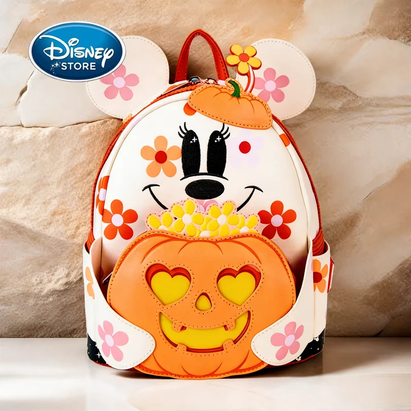 

Disney Minnie Mouse Halloween Pumpkin Lantern Floral Print Mini Backpack – Luminous Edition ﻿