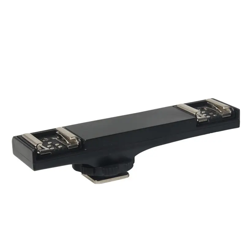 CABE-For SLR Camera Compatible Camcorder Hot Shoe Splitter Dual Cold Shoe Mount Adapter