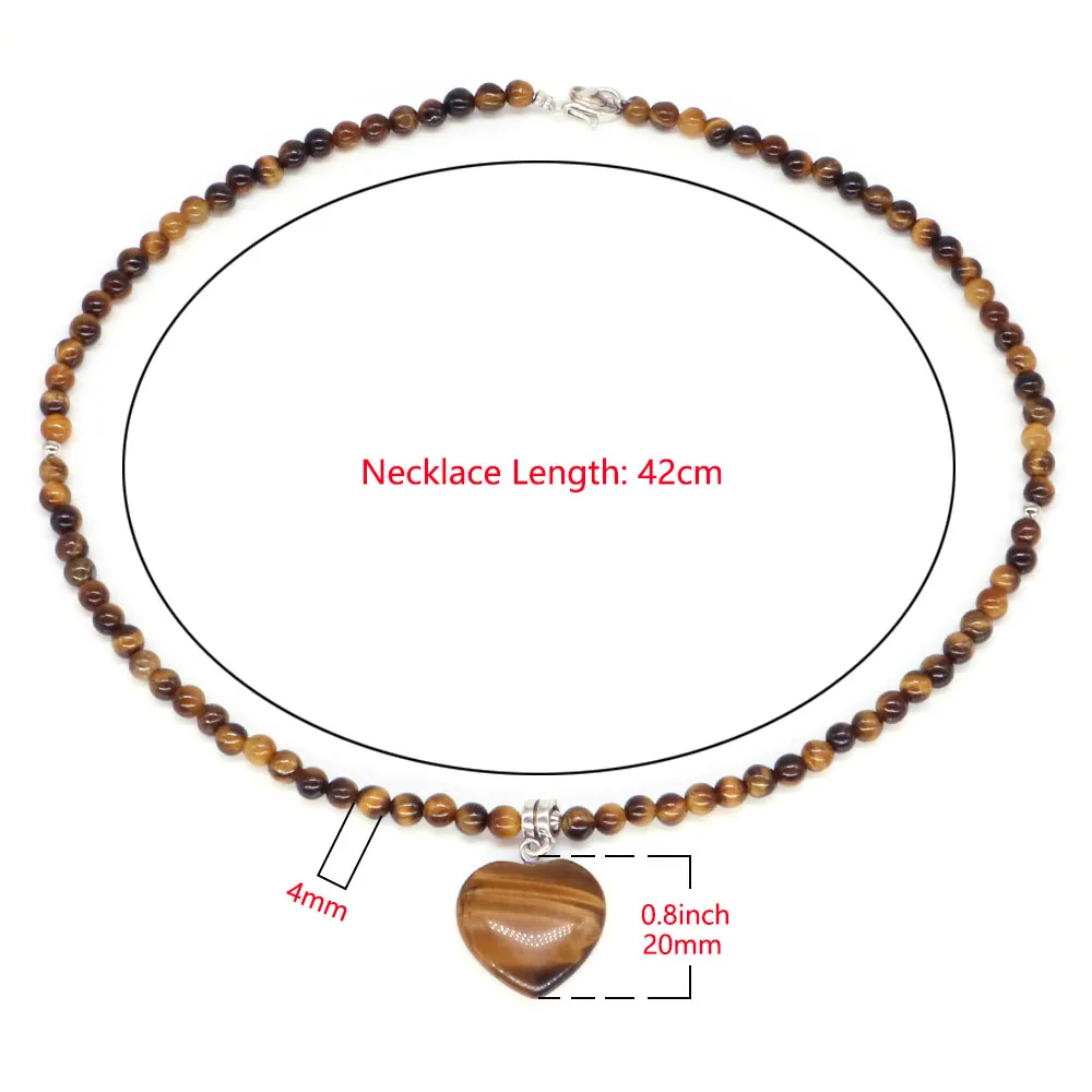 Collar de cristal con cuentas en forma de corazón para mujer, piedras naturales, amatista, lapislázuli, Reiki, cuarzo curativo, colgante, joyería, regalos de amor, 20mm