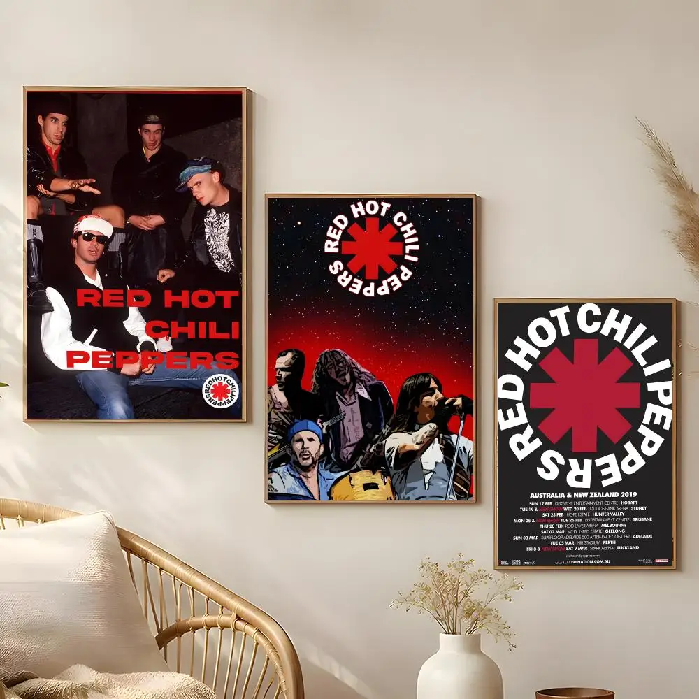 Band Red Hot Chili Peppers Poster Poster Self-adhesive Art Waterproof Paper Sticker Coffee House Bar Room Wall Decor