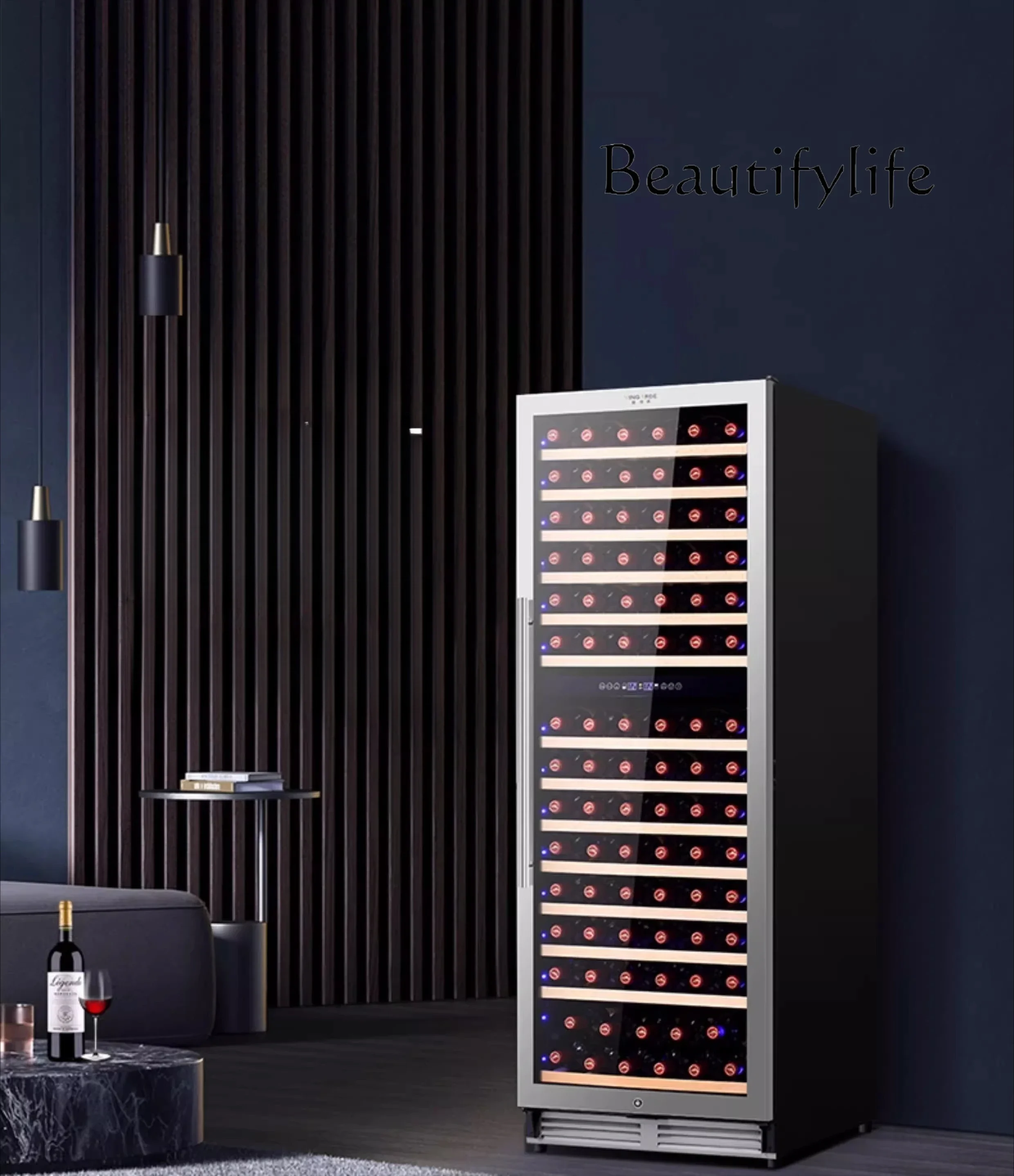 N47 Wine Cabinet Constant Temperature Wine Cabinet Ice Bar Stainless Steel Double Door Double Use Refrigerated Ice Bar Wine Cabi