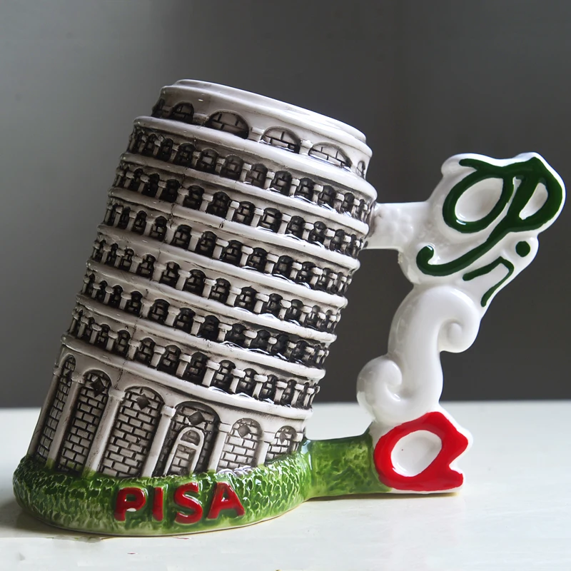 Rome Italy Leaning Tower of Pisa Tourist Memorial Building Coffee Cup