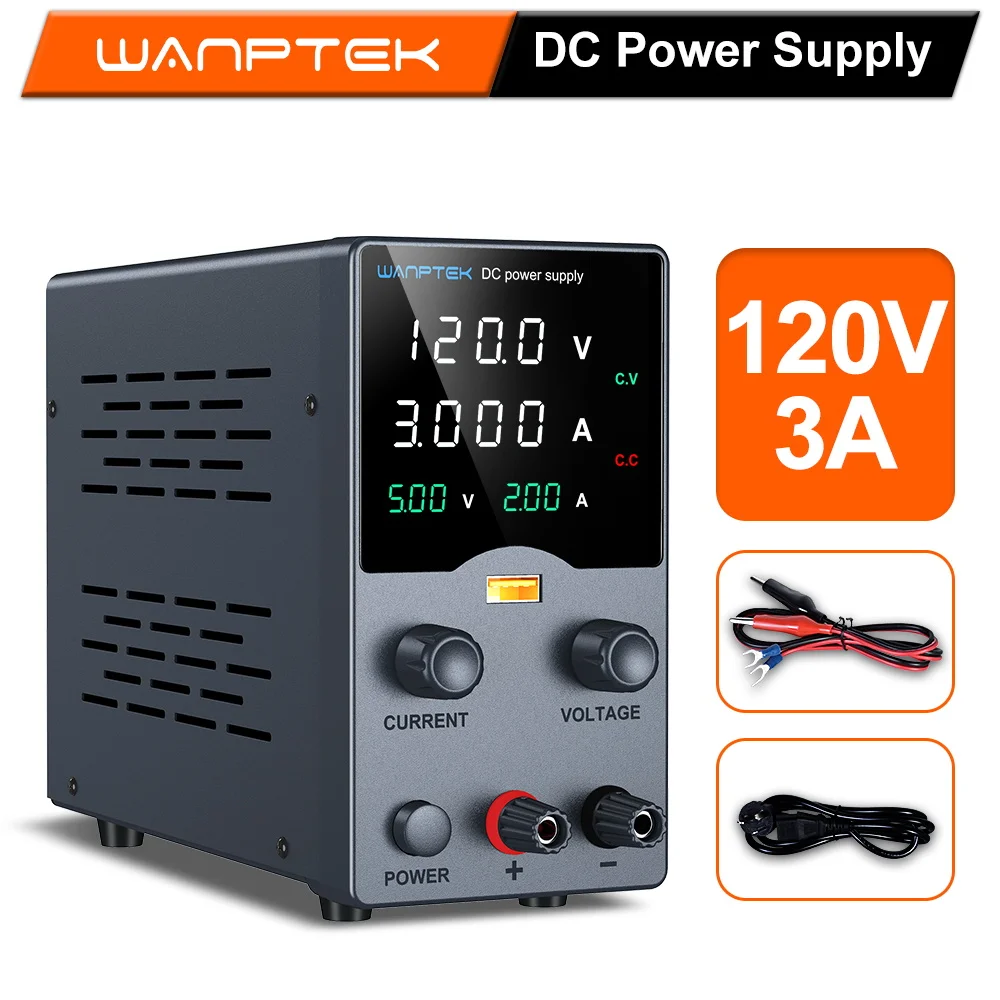 Wanptek lab DC Voeding Verstelbare USB opladen display 30V 10A Voedingen Spanningsregelaar 60V 5A 120V 3A voor reparatie