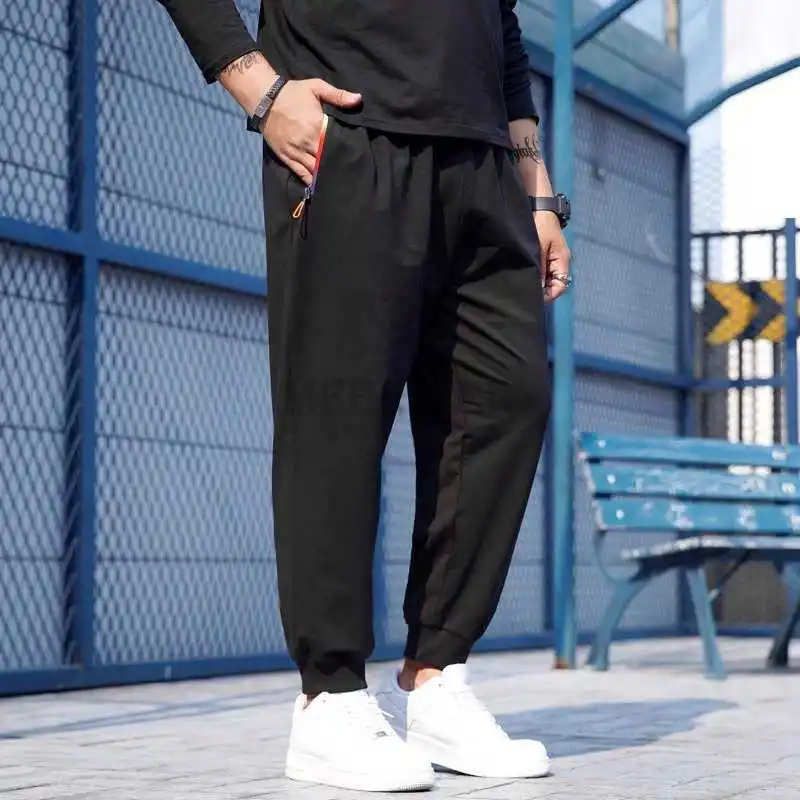 spring winter summer men cotton sweatpants sports pants plus size 10XL 12XL 150KG pants zipper oversize elasticity pants 70 60