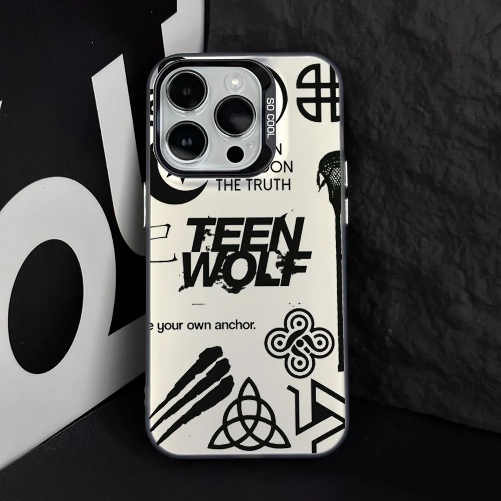 Teen Wolf TV Show Phone Case IMD Color Silver Shell For IPhone 16 15 14 13 12 11 Pro Max Plus