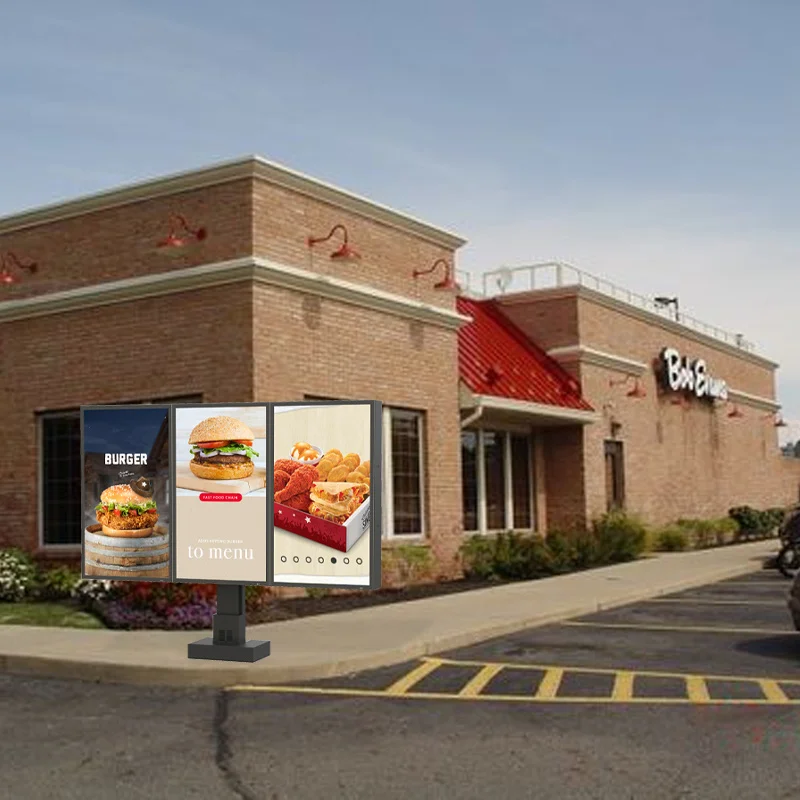 op maat. Fast Food Stand Frame Buiten Coffee Shop Outdoor Restaurant Display Drive Thru Led Digital Menu Board